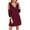 Burgundy, variant on Odeerbi Dresses for Women 2025 Fashion Erogenous Casual Solid Dress V-Neck Long Sleeve Mini Dress Wine