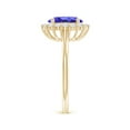 thumbnail image 3 of ANGARA Natural 1.9 ct Tanzanite Engagement Ring with Floral Diamond Halo in 14K Yellow Gold for Women (Size-9x7mm) | December Birthstone, Anniversary, Jewelry Gift for Women | Natural Tanzanite Ring, 3 of 9