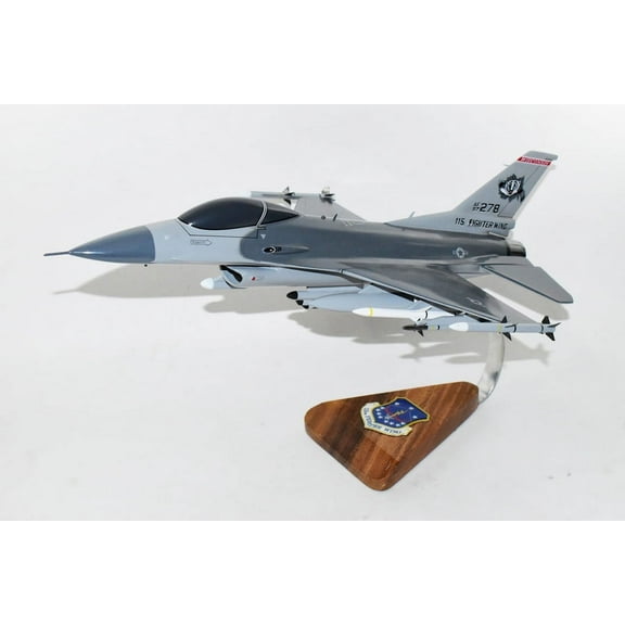Lockheed Martin® F-16 Fighting Falcon®, 115th Fighter Wing, 18" Mahogany Scale Model