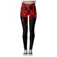 thumbnail image 5 of GHSOHS Leggings for Women Black Leggings Butterfly Print Tights Seamless Hip Lifting Workout Leggings High Waisted Yoga Pants Comfy Capris Shapewear Jeans Red Jeggings Capris Pants High Waisted ,M, 5 of 5