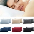 thumbnail image 6 of Yesbay 2Pcs Queen Solid Color Bed Pillow Case Cushion Cover Bedroom Decor Queen, 6 of 7