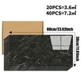 thumbnail image 2 of 20pcs Peel and Stick Marble Wall Panels 23.6" x 11.8" Brick Wallpaper, Black, 2 of 7