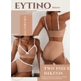 thumbnail image 4 of Eytino Women's Bikini Set High Waisted Bathing Suits for Women Tummy Control Two Piece Swimsuit with Ruffle Trim & Tie Side Brown Checkerboard M, 4 of 7