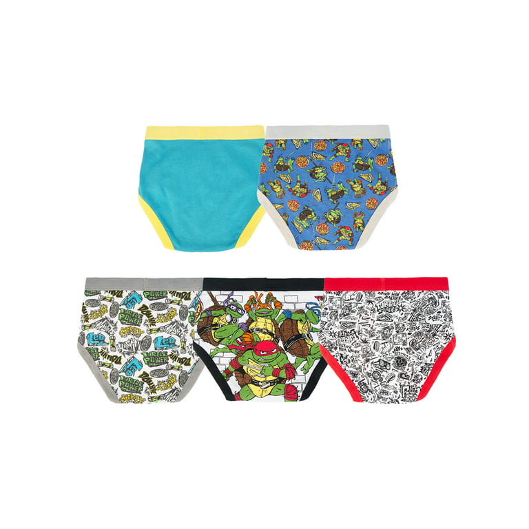 Boys Teenage Mutant Ninja Turtles 5 Pack Character Underwear, Size 4-6 