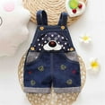 thumbnail image 4 of Kids Rompers Toddler Girls Boys Summer Cute 3D Animals Prints Denim Suspender Jeans Overalls Girls' Jumpsuits Dark Blue 6-12 Months, 4 of 4