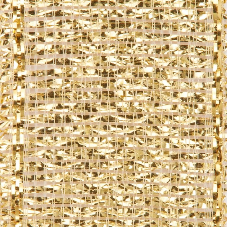 Offray Ribbon, Gold 1/8 inch Galena Metallic Ribbon, 5 yards