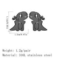 thumbnail image 3 of Stainelss Steel Cute Dinosaur Stud Earrings for Women Men Minimalist Jewelry Birthday Christmas Gift, 3 of 4
