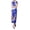 Blue, variant on Women Dress Chinese National Style Floral Print Stand Collar Short Sleeves High Side Split Chinese Knot Buttons Cheongsam Satin Silky Slim Fit Summer Spring Qipao