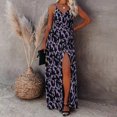 thumbnail image 3 of Vestido Vestido largo sin mangas para mujer Vestidos largos de vacaciones con estampado de suéter bohemio informal Ygjytge Púrpura M para Mujer, 3 of 6