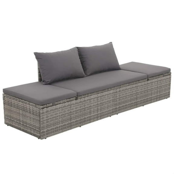 Casafoyer Garden Bed Gray 76.8"x23.6" Poly Rattan
