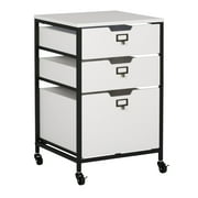 Sew Ready Charcoal/White 27" H 3-Drawer Mobile Storage Organizer Cart for Bathroom, Kitchen, Crafts, Home Office or Laundry Rooms