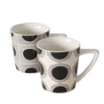 thumbnail image 3 of Scandi Coffee Mugs, Set of 2, Black and White, Dots and Lines, Curated Patterns, 10 Fl. Oz., Dishwasher Safe, 3 of 9
