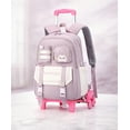 thumbnail image 2 of Wadan 17-Inch 6-Wheel Rolling Daily School Backpack – Stylish Trolley & Shoulder Bag for Girls, 2 of 8