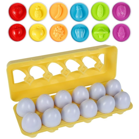 12pcs Baby Egg Toy Sensory Development Matching Egg Toy for Fine Motor Skills Early Learning Match Egg Set Montessori Co