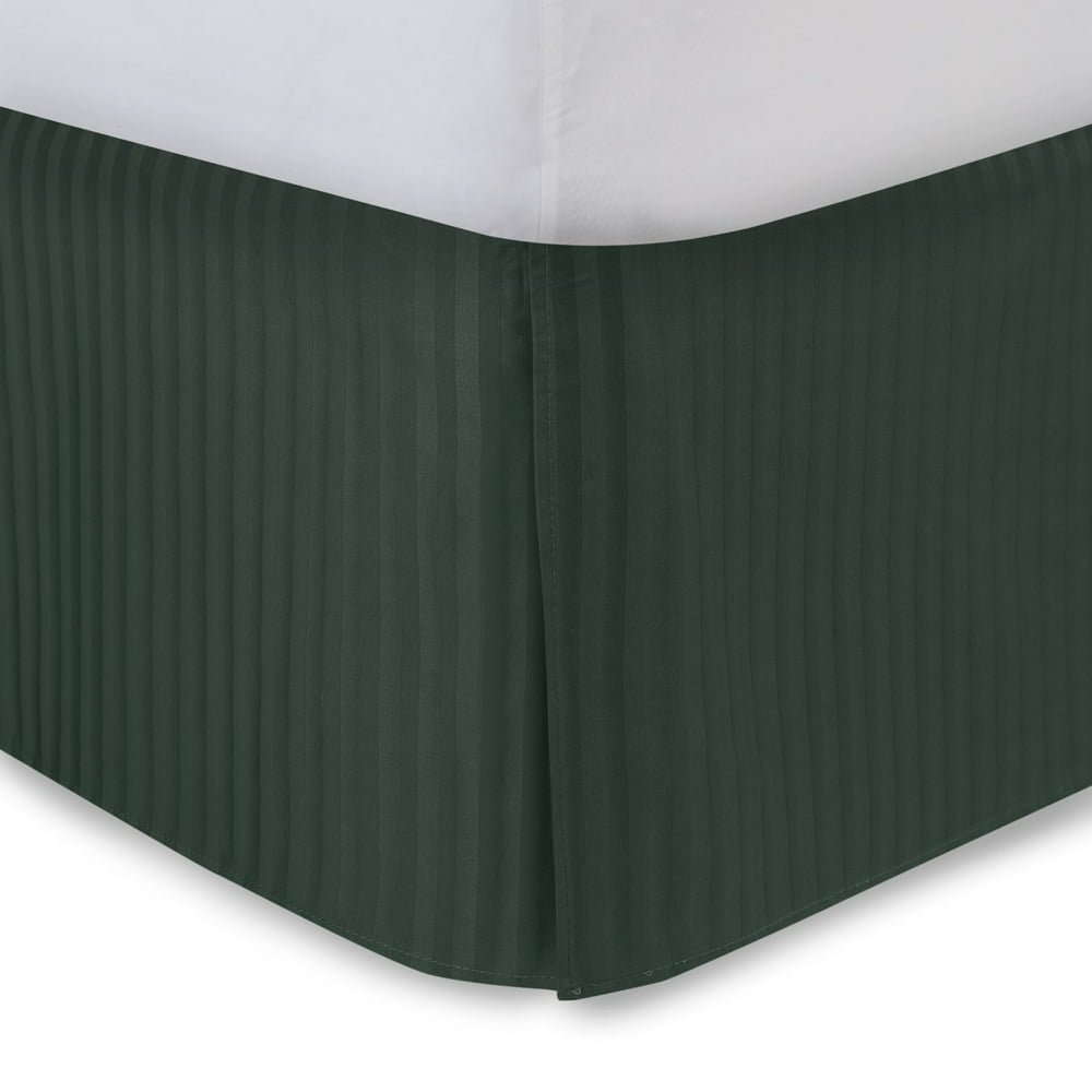 Hunter Green Bed Skirt Queen Bed Skirt 14 Inch Drop, Tailored/Pleated