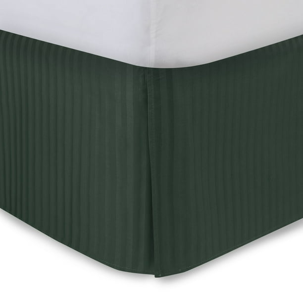 Hunter Green Bed Skirt King 21 Inch Drop Tailored Pleated Striped Bedskirt Dust Ruffle With Split Corners And Platform Solid Poly Cotton 300tc Fabric Com Hunter Green Bed Skirt King, 21 Inch Drop King Size Bed Skirt