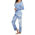 thumbnail image 4 of Avidlove Women's Pajama Set Two Piece Long Sleeve Sleepwear Soft V Neck Pj Top and Long Pants Loungwear, 4 of 7
