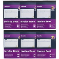 Invoice Book 2-Part Carbonless Form Horizontal Sales Slip Features a Wraparound Cover 5-9/16 x 8-7/16 inches 50 Sets per Book(6 Pack)