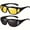 (Yellow+Black) 2pcs, variant on 2pcs of Night Vision Wrap-Around Sunglasses for Driving, Suitable for Outdoor Sports Like Cycling, Fishing, And Hiking. Unisex Fashion Eyewear for Day And Night Use