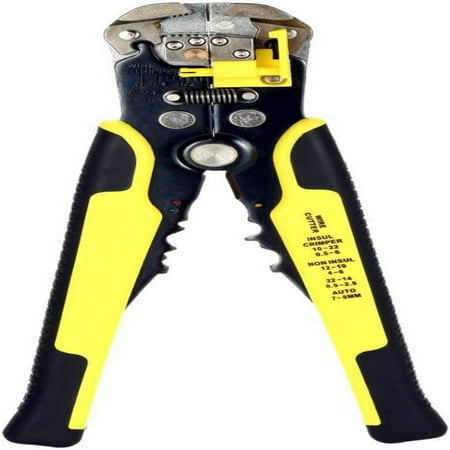 

Yellow Automatic Self-Adjusting 8-Inch Multi-Tool Wire Stripper with Cutter and Crimper - Ideal for Precise Stripping and Cutting of 10-24 AWG Wires from 0.2 to 6.0mm²