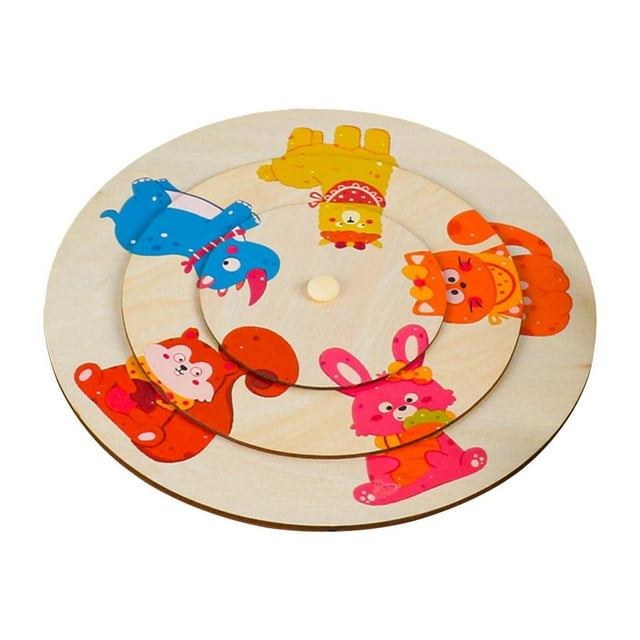 Rompecabezas de animales de madera Colores y formas Forma de animal Juego preescolar Educativo
