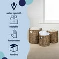thumbnail image 5 of happimess Avery Bohemian Cottage Hand-Woven Hyacinth Cylinder Nesting Baskets with Handles, Brown (Set of 3), BSK2011B-3SET, 5 of 8