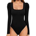 thumbnail image 1 of Xishao Body de manga larga con cuello cuadrado y manga larga para mujer, elegante camiseta Xishao ropa, 1 of 2