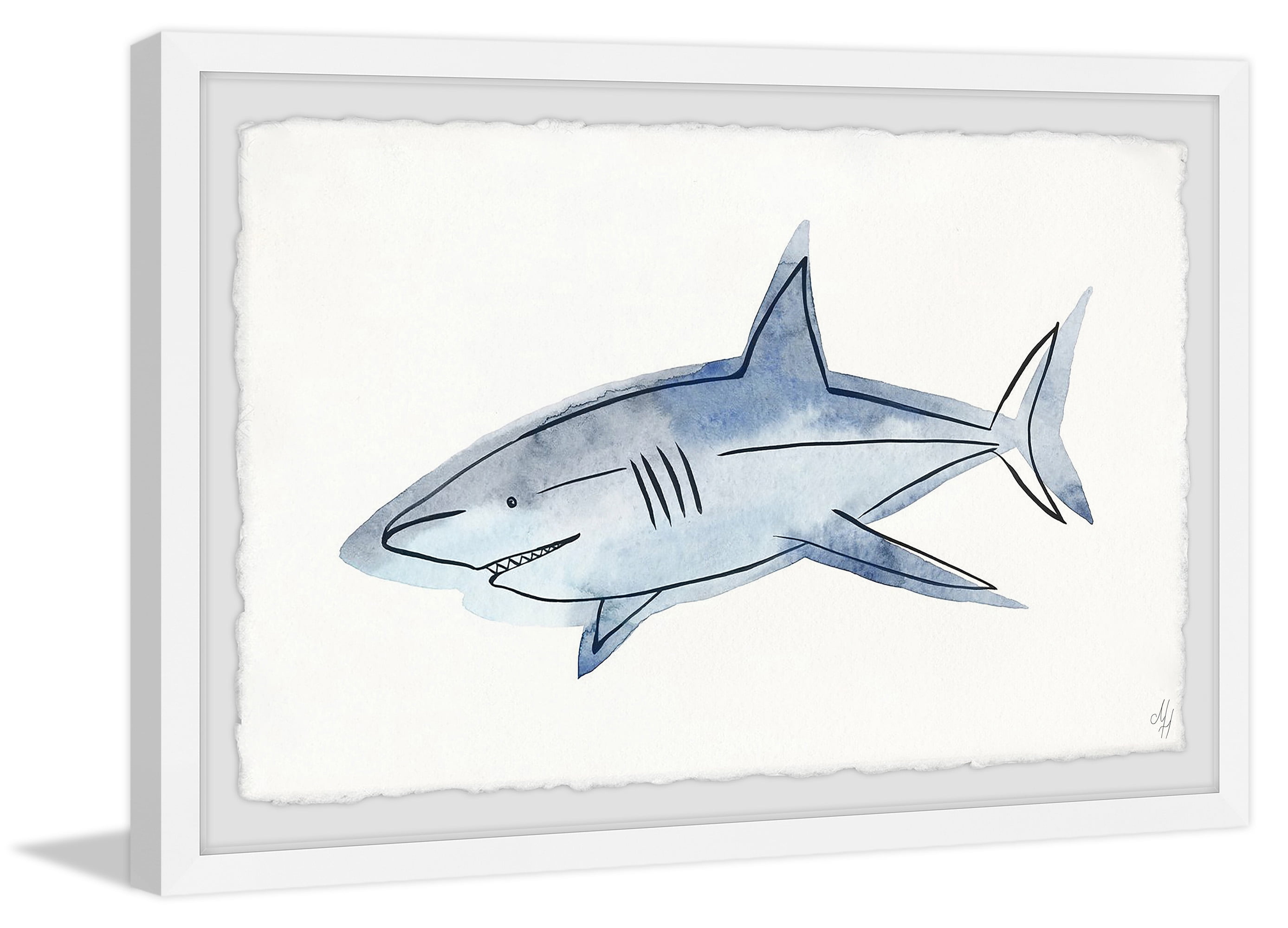 Marmont Hill Roaming Shark Framed Wall Art