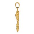 thumbnail image 2 of 14k Yellow Gold Polished Open-Backed Bass Fish Pendant, 2 of 4