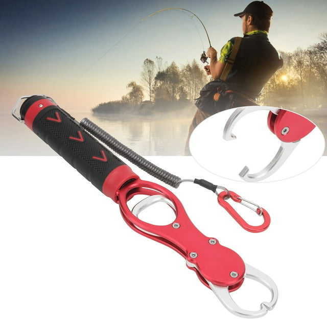 Control De Pescado Con Escala, aleación De Aluminio Controlador De Pescado Herramienta De Agarre De Labios Portable Pescado Para Suministros De Pesca