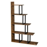 Zimtown 5 Tier Bookshelf, Industrial Style Open Bookcase Storage Rack, Rustic Vintage