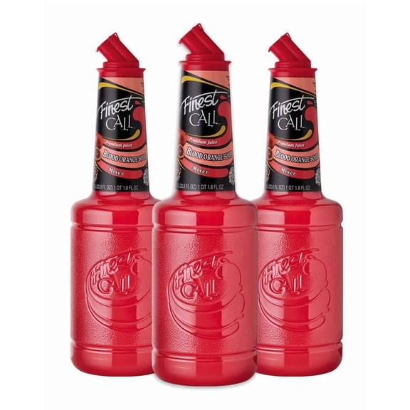 Finest Call Premium Blood Orange Sour Drink Mix, 1 Liter Bottle (33.8 Fl Oz), Pack Of 3 Packaing may vary