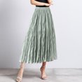 thumbnail image 2 of vigerkar Summer Womens Casual Long Maxi Skirt,Women Dress A-line Skirt Style Beach Vacation Skirt Pleated Skirts Green, One Size, 2 of 6