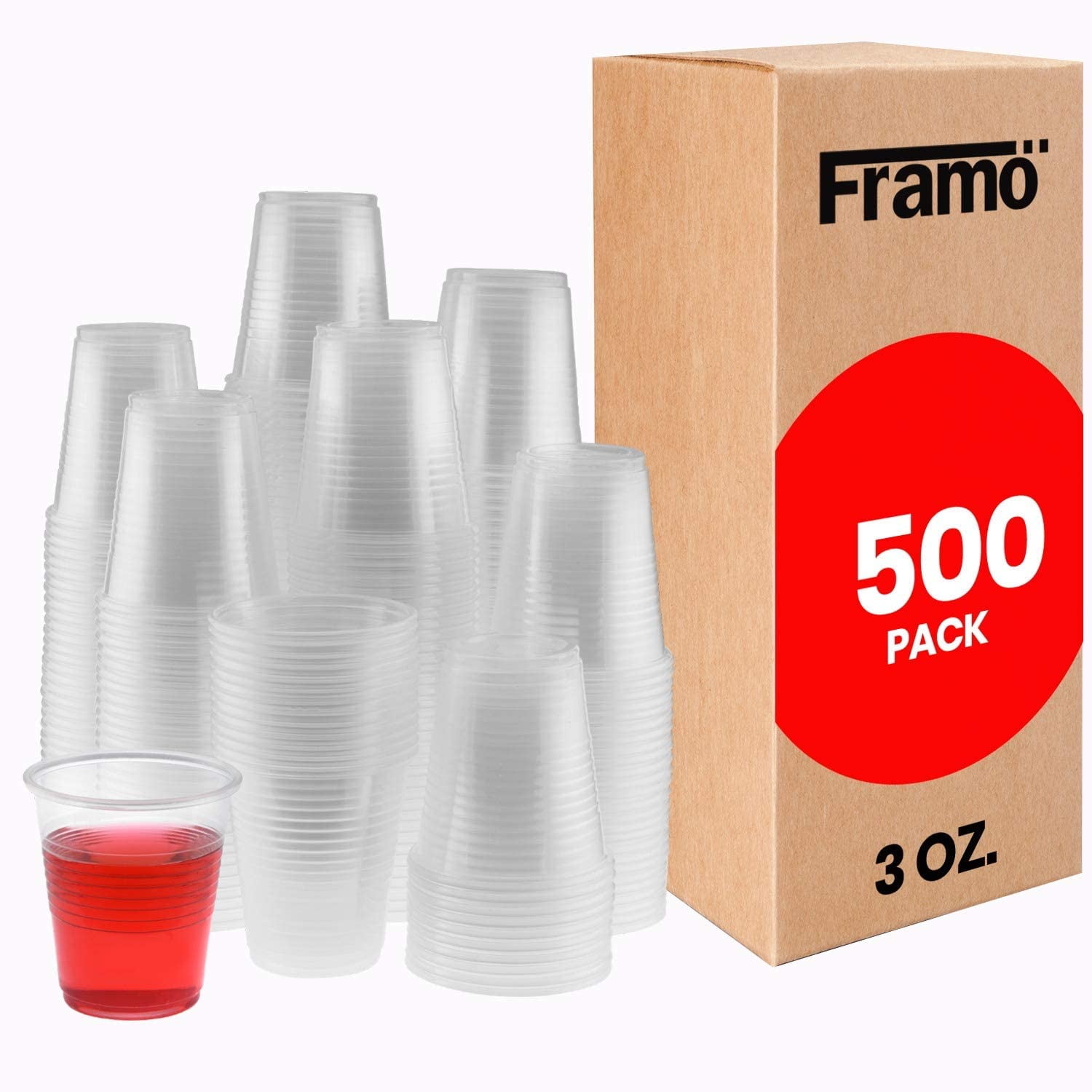 3 Oz Clear Plastic Cups, Small Disposable Bathroom Mouthwash Cups