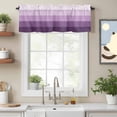 thumbnail image 2 of Purple Ombre Kitchen Curtain Valances for Windows Farmhouse Short Curtains, Modern Abstract Art Farmhouse Striped Rod Pocket Valance Curtain for Bedroom Cafe Living Room 54"x18", 2 of 8