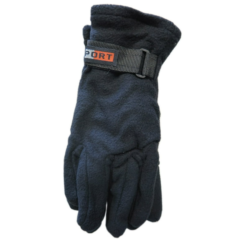 Sport World Blue Unisex Winter Fleece Gloves With Strap