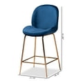 thumbnail image 7 of Baxton Studio Lander Modern Luxe and Glam Navy Blue Velvet Fabric Upholstered and Rose Gold Finished Metal 2-Piece, 7 of 7