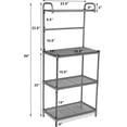 thumbnail image 3 of PetFurnishn Bakers Rack, 4-Tier Microwave Oven Stand, Kitchen Storage Rack with Mesh Wire Metal Shelves, Free Standing Shelving Utility Unit, 23.5"Lx14"Wx54"H (Silver), 3 of 18