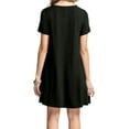 thumbnail image 5 of Weardear Womens Summer Casual Short Sleeve Dress Swing Plain Simple Dress Boho Beach T-Shirt Dress, 5 of 6