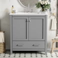 thumbnail image 4 of Bellemave 30" Bathroom Vanity with Single Sink, Wood Combo Cabinet Undermount Sink, Bathroom Storage Cabinet with 2 Doors and a Drawer, Soft Closing, Multifunctional Storage (Gray), 4 of 10
