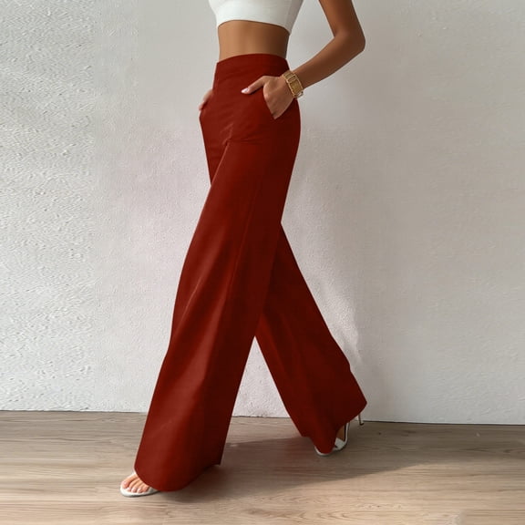 Amzcrzy Women Sweat Pants with Side Pockets Elastic High Waisted Women'S Sweatpants Casual Solid Color Sweatpants for Women Comfy Versatile Wide Leg Pants