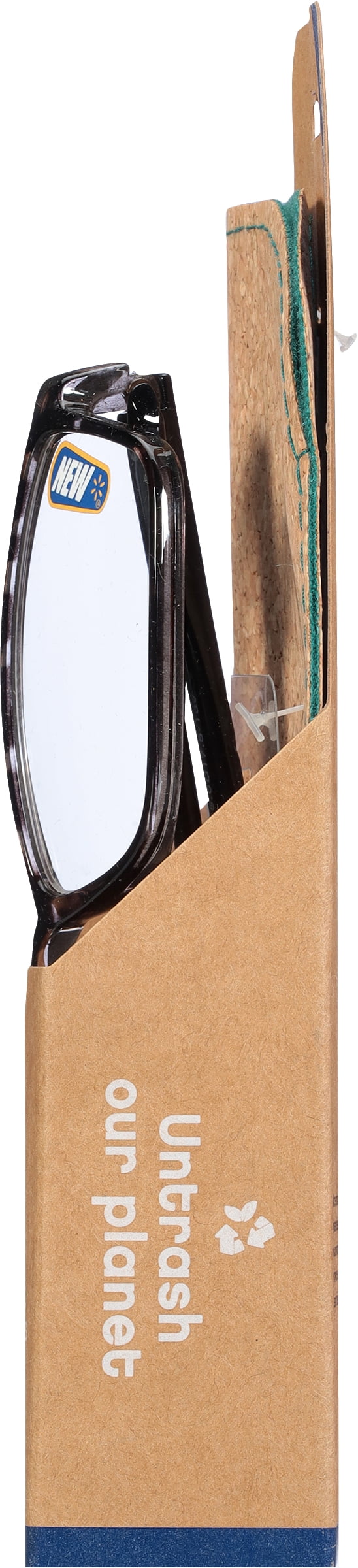 B.E Bio Eyes Mens Rectangular Reading Glasses Made from Recycled Plastic Taro +1.25 in Grey