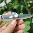thumbnail image 3 of 2Pcs Metal Kazoos Musical Instruments Flutes Diaphragm Mouth Kazoos Musical Instruments Good Companion for Guitar 2 pcs Silver, 3 of 5