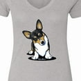 thumbnail image 4 of Inktastic Tri Color Corgi Women's V-Neck T-Shirt, 4 of 5