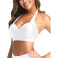 thumbnail image 3 of Women Bikini Top Push Up Swim Top Halter Retro Bathing Suit Top Padded Swimsuit Top Only, 3 of 6