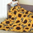 thumbnail image 6 of Bingfone Artistic Zebra Print Sunflower Print Flannel Fleece Blanket Throw Blanket for Bed,Sofa,Couch,Travel,Camping(80"x60" ), 6 of 8