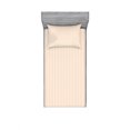 thumbnail image 2 of Ambesonne Geometric Fitted Sheet & Pillow Sham Set, Abstract Vertical Waves, Queen, Peach Pale Peach White, 2 of 3