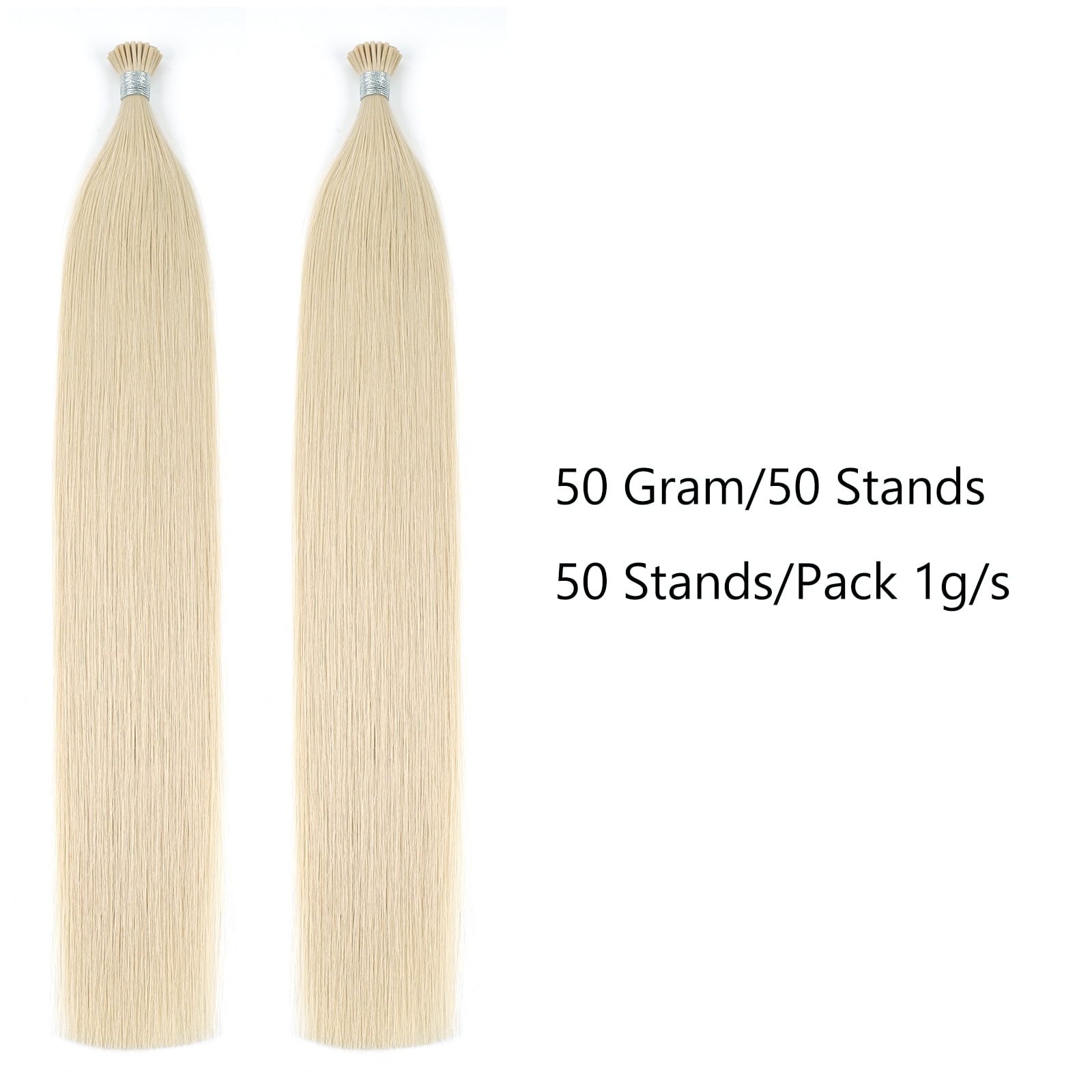 Sassina Hair I-Tip Hair Extensions 100% Virgin Human Hair Beach Blonde #613 18 Inch 50 Strands 50g