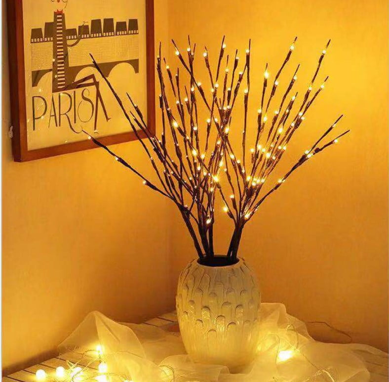 LED Willow Branch Lamp Floral Lights 100 Bulbs Home XMAS Party Garden Decor SAC 