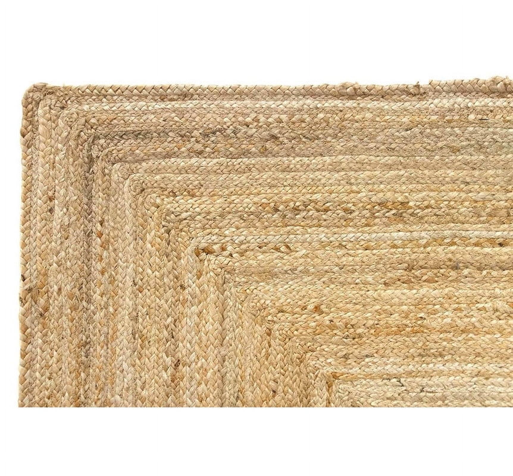 Handwoven Braided Jute Area Rug Rectangular Natural Reversible Farmhouse Carpet_7x10_Feet